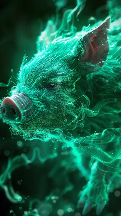 Rồng Neon Xanh Lục - Hình Nền AI Art Phong Thủy 4K