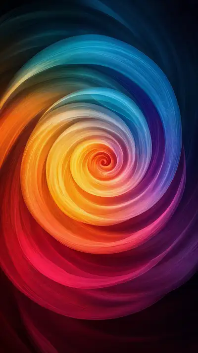 Xoáy Gradient Rainbow Neon - Hình Nền AI Art 4K