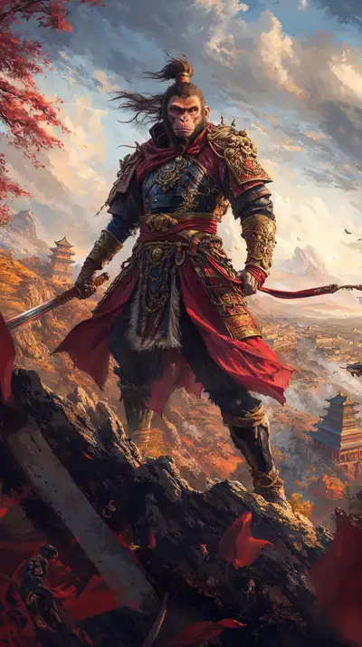 Chiến Binh Phong Thủy Vàng - Hình Nền AI Art Tuyệt Đẹp 4K