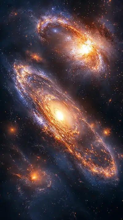 Hai Thiên Hà Cosmic - Hình Nền AI Art Vũ Trụ 4K