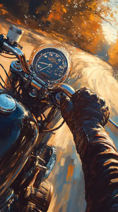 Xe Máy Vintage Hoàng Hôn - Hình Nền AI Art 4K