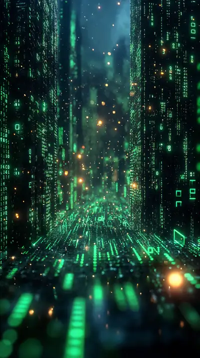 Thành Phố Cyberpunk Neon Xanh - Hình Nền AI Art 4K