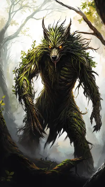 Quái Vật Rừng Xanh - Hình Nền AI Art Fantasy 4K