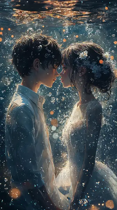 Cặp Đôi Neon Cosmic - Hình Nền AI Art 4K