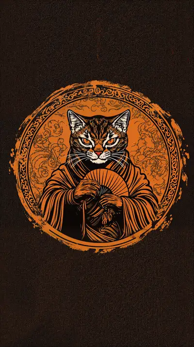 Mèo Thần Thoại Phong Thủy - Hình Nền AI Art 4K