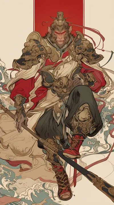 Chiến Binh Khỉ Vàng - Hình Nền AI Art Phong Thủy 4K