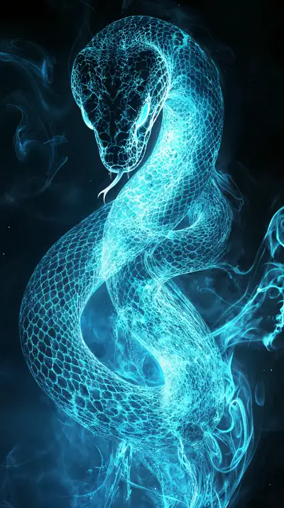 Rắn Neon Digital - Hình Nền AI Art Công Nghệ 4K