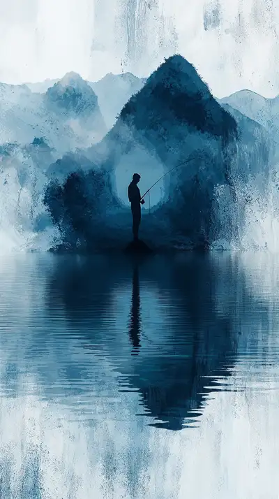 Người Đơn Độc Núi Mist - Hình Nền AI Art 4K