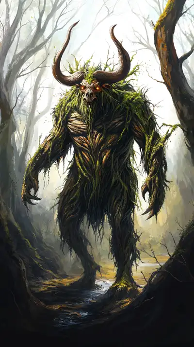 Quái Vật Rêu Xanh Thần Thoại - Hình Nền AI Art 4K