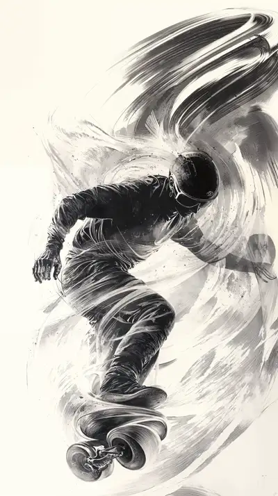 Con Người Tự Do - Sketch Mực Đen Trắng AI Art 4K