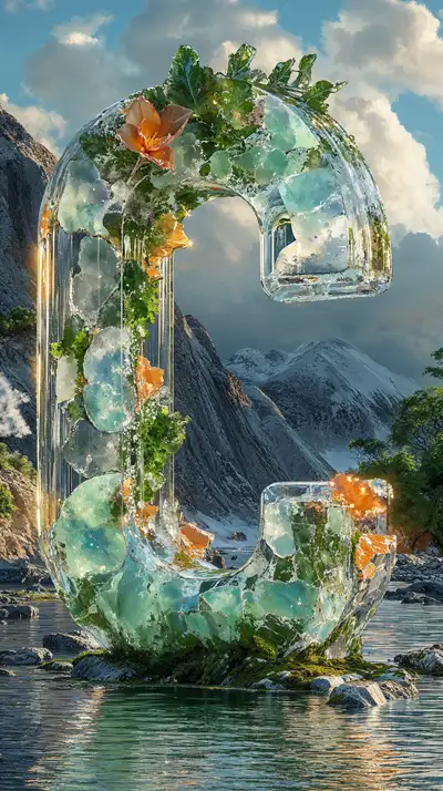 Lăng Kính Thiên Nhiên Phát Sáng - Hình Nền AI Art 4K