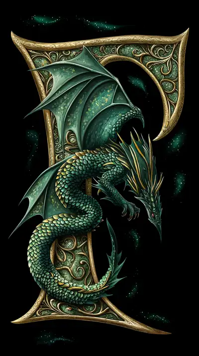 Rồng Vàng Xanh Ngọc Phong Thủy - Hình Nền AI Art 4K