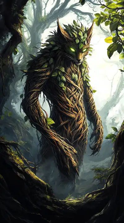 Thần Cây Rừng Huyền Bí - Hình Nền AI Art 4K