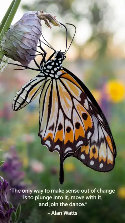 Bướm Cam Đen - Hình Nền AI Art Minh Họa Thiên Nhiên