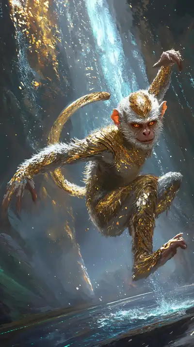 Khỉ Vàng Kỳ Ảo - Hình Nền AI Art 4K Cosmic