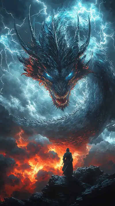 Rồng Sét Apocalypse - Hình Nền AI Art 4K
