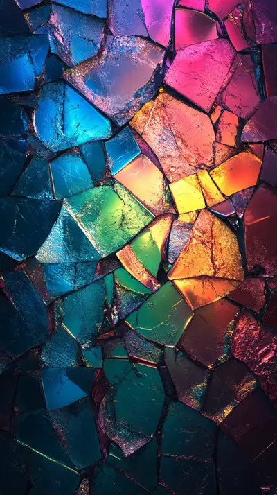 Pha Lê Neon Gradient - Hình Nền AI Art Abstract 4K