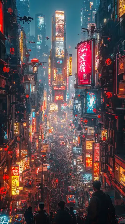 Thành Phố Neon Cyberpunk - Hình Nền AI Art 4K