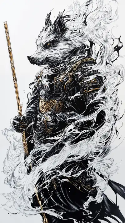 Chú Cáo Tâm Linh - Hình Nền AI Art 4K Phong Thủy