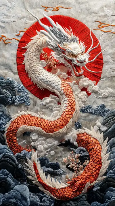 Rồng Đỏ Phong Thủy Neon - Hình Nền AI Art 4K