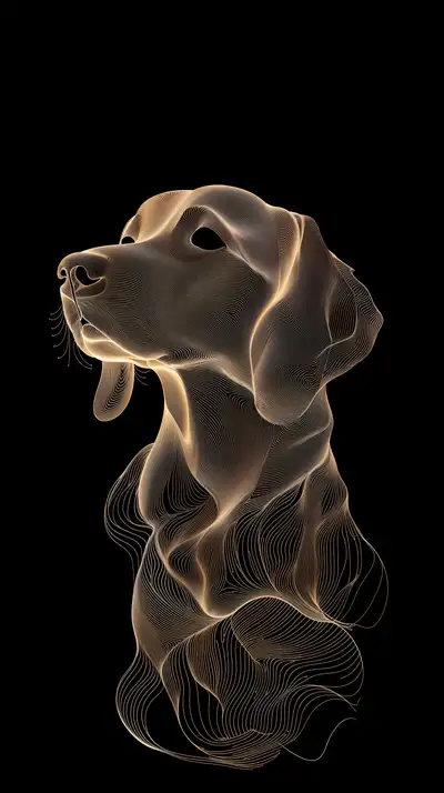 Chó Neon Vàng - Hình Nền AI Art 4K