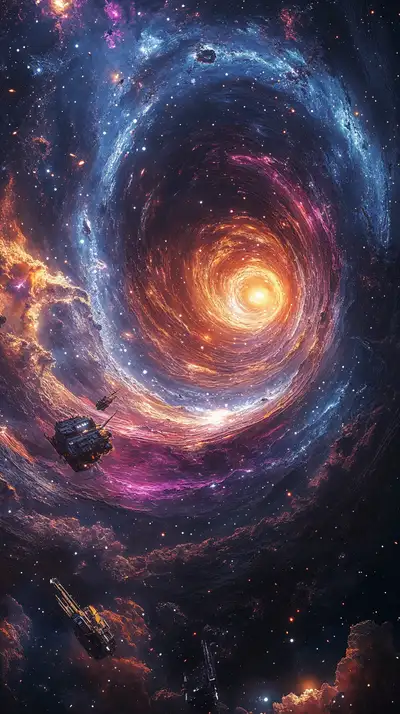 Vortex Vũ Trụ Neon - Hình Nền AI Art 4K Cosmic