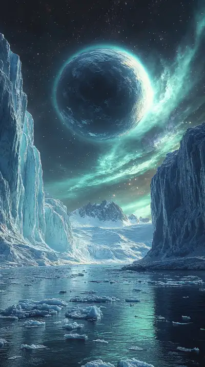 Hành Tinh Xanh Cosmic - Hiệu Ứng Neon Siêu Thực 4K