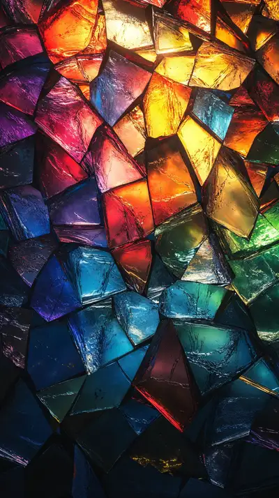Gradient Neon Tinh Thể 3D - Hình Nền AI Art 4K