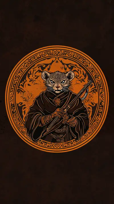 Chuột Samurai Phong Thủy - Hình Nền AI Art Tâm Linh 4K