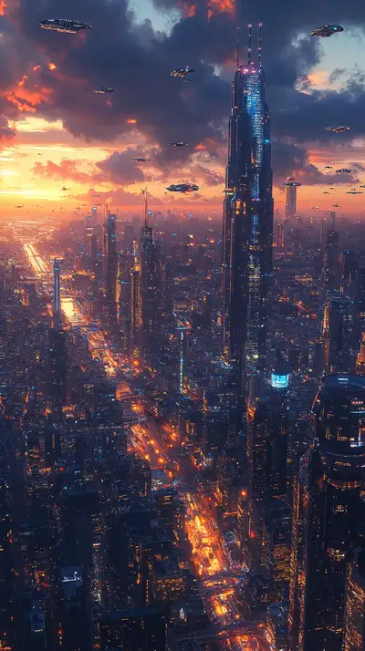Thành Phố Cyberpunk Hoang Tàn - Hình Nền AI Art 4K