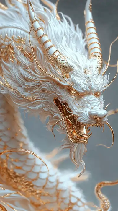 Rồng Vàng Phong Thủy - Hình Nền AI Art 4K Cao Cấp