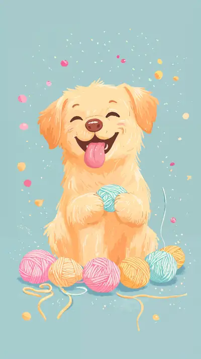 Chó Vàng Dễ Thương - Hình Nền AI Art 4K Cute