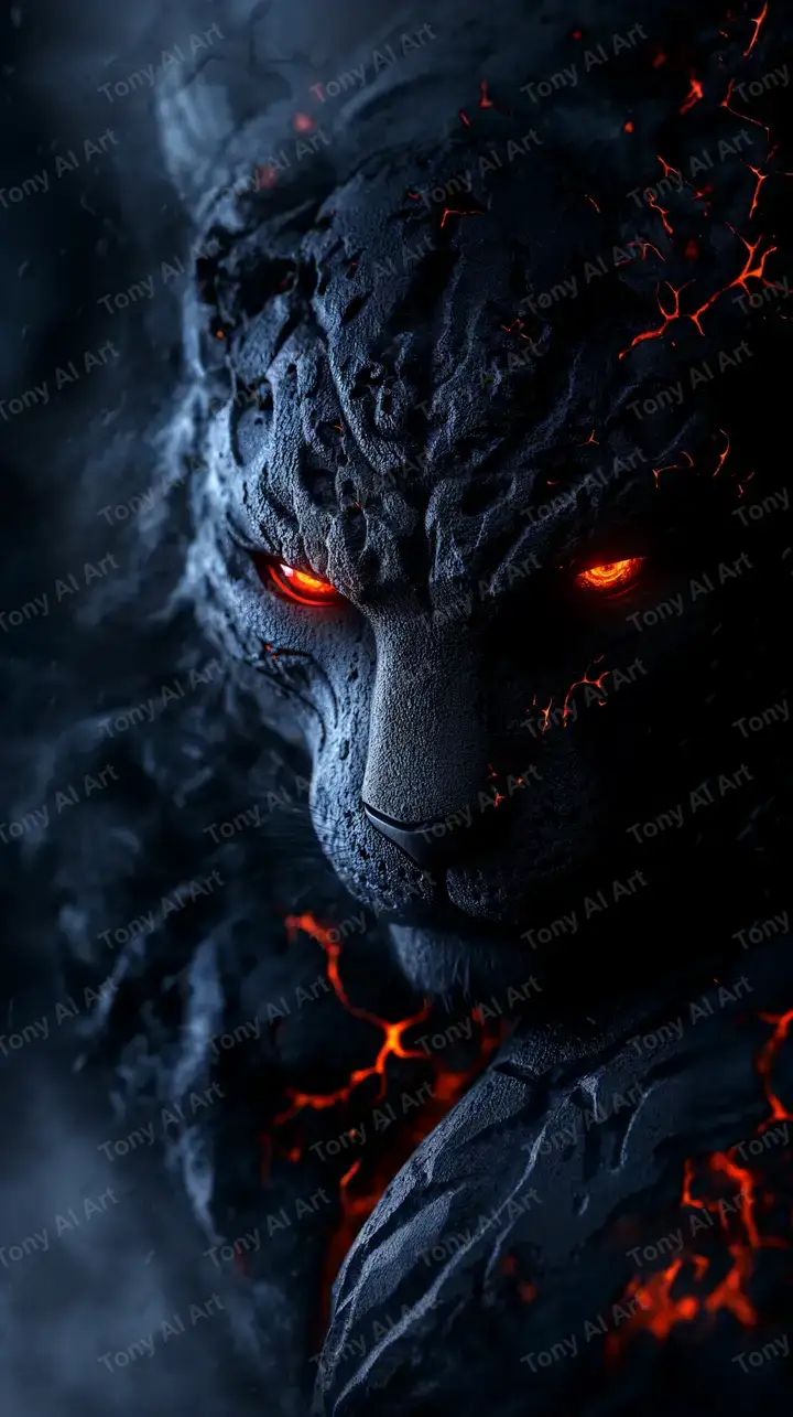 Khuôn Mặt Lava Cosmic - Hình Nền AI Art 4K