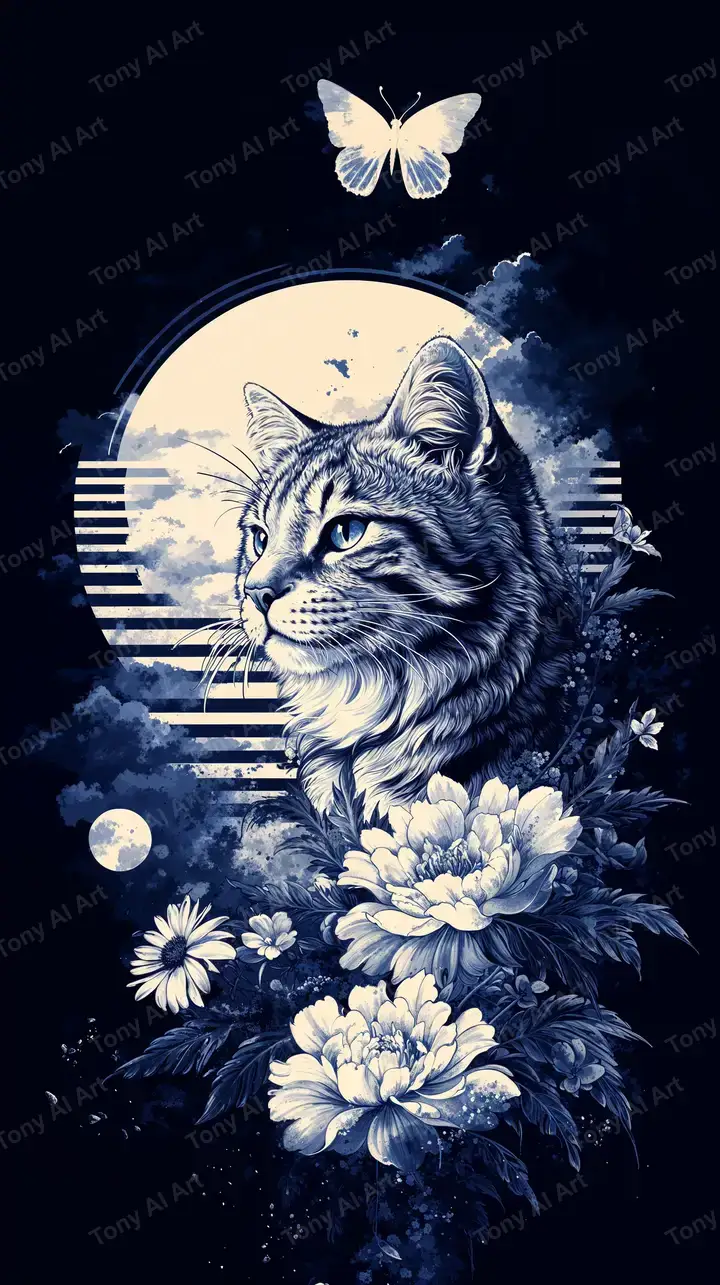 Mèo Đêm Thần Bí - Hình Nền AI Art Retro Neon 4K