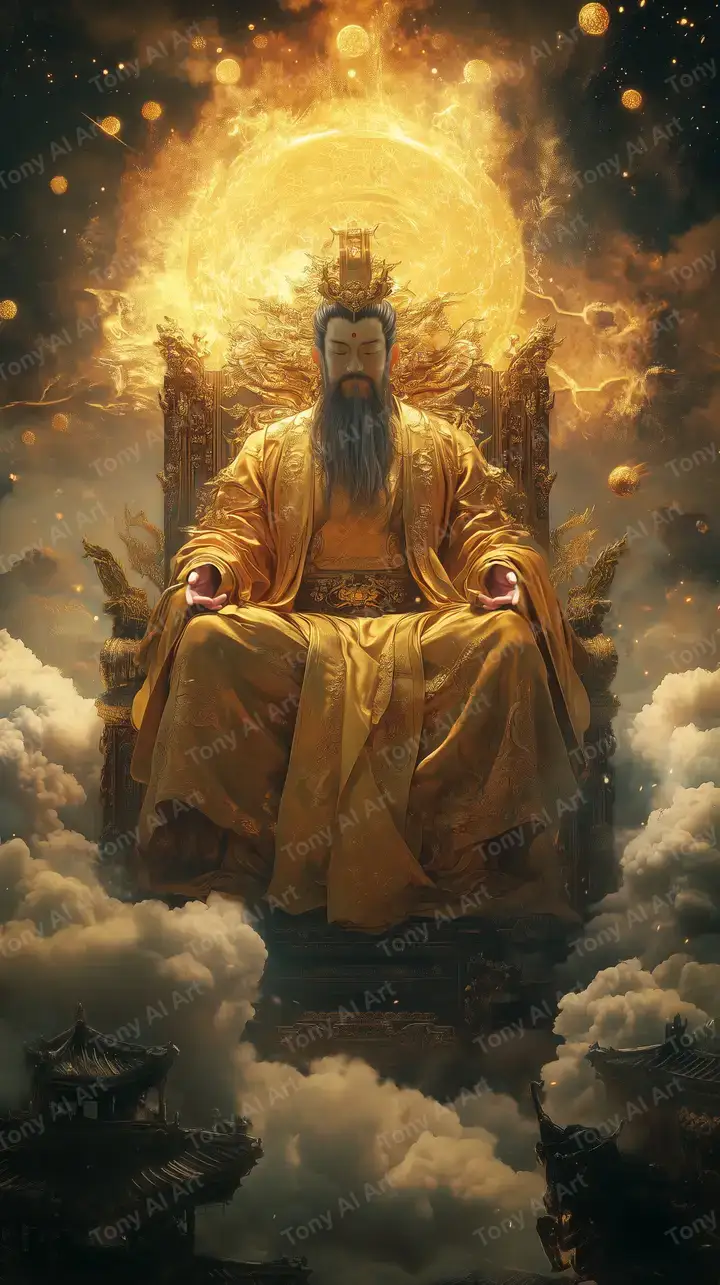 Vị Thần Vàng Phong Thủy - Hình Nền AI Art 4K