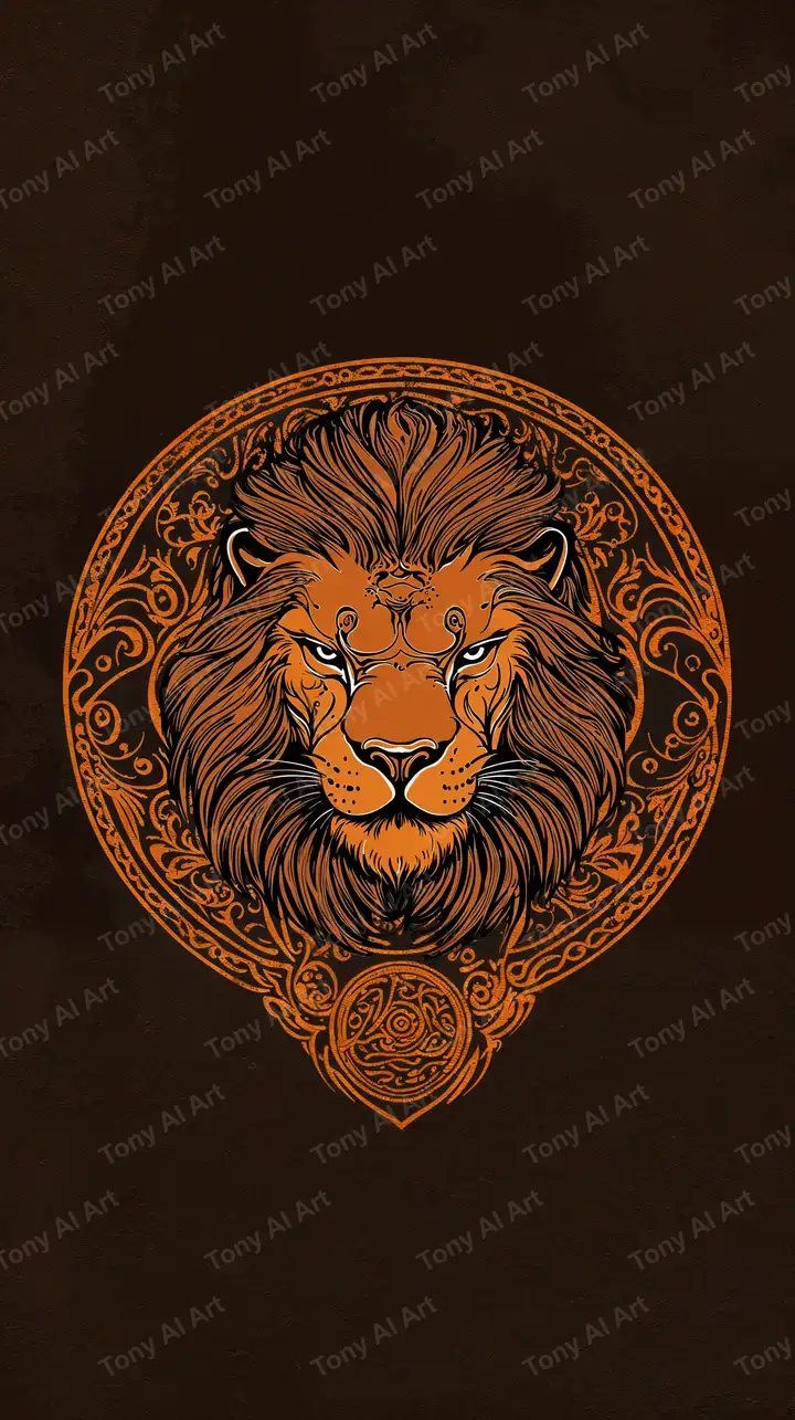 Sư Tử Vàng Trang Trí - Hình Nền AI Art 4K
