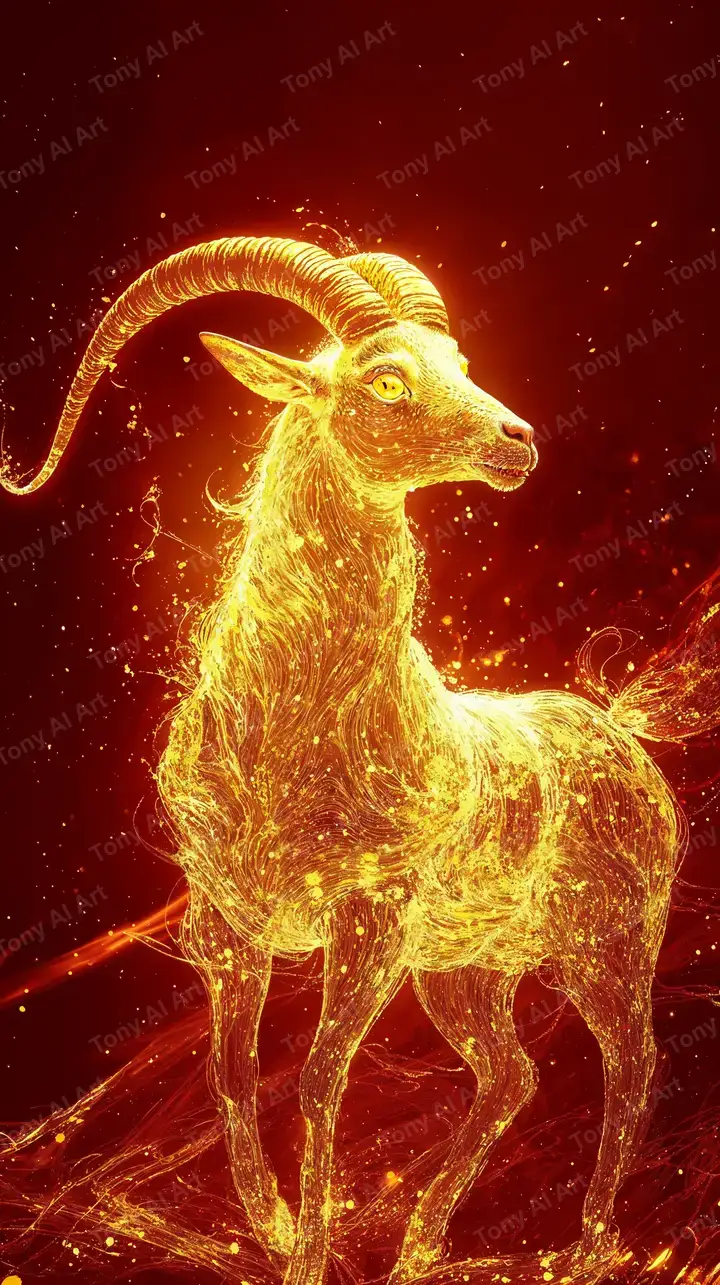 Mề Đay Vàng Phong Thủy - Hình Nền AI Art 4K Neon Cosmic