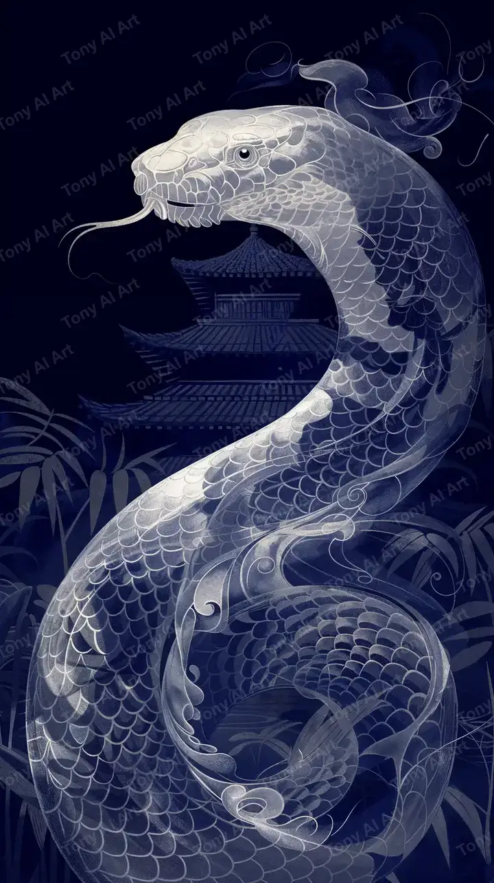 Rồng Trắng Phong Thủy - Hình Nền AI Art 4K