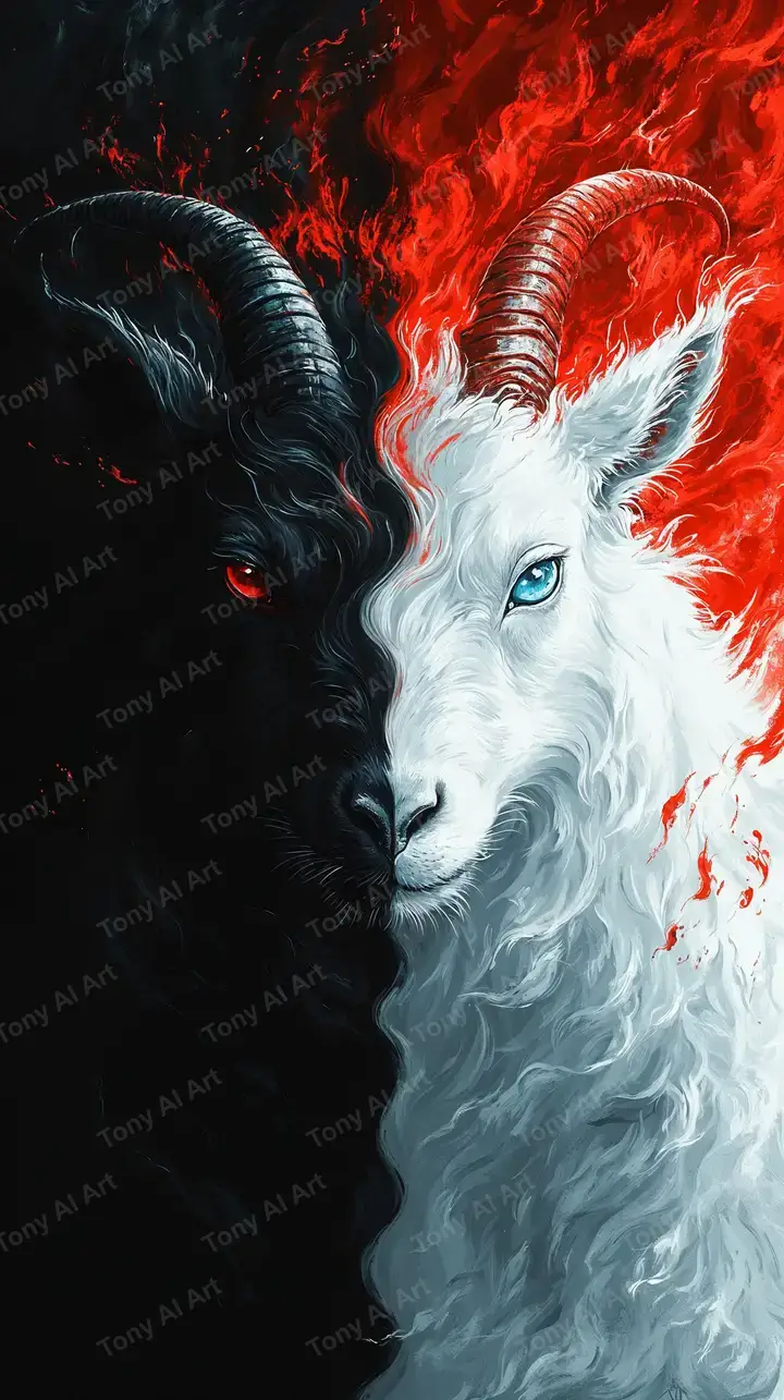 Dương Dương Lửa Vũ Trụ - Hình Nền AI Art 4K Yin Yang