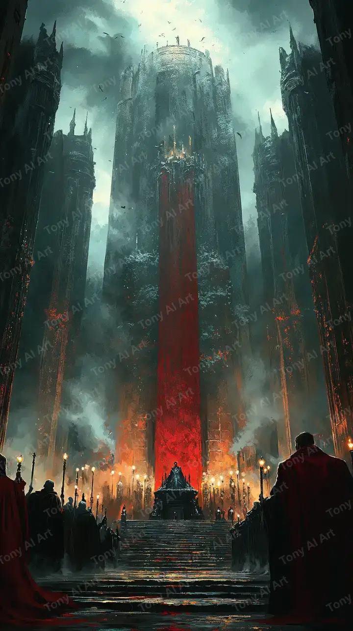 Lâu Đài Tối Thần Thoại - Hình Nền AI Art 4K Cinematic