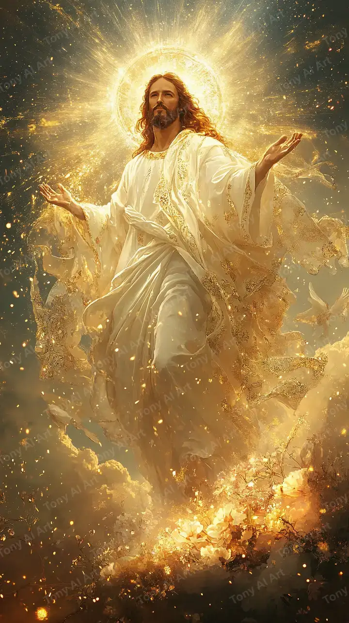 Hình Nền Ánh Sáng Thiêng Liêng - Tôn Giáo AI Art 4K