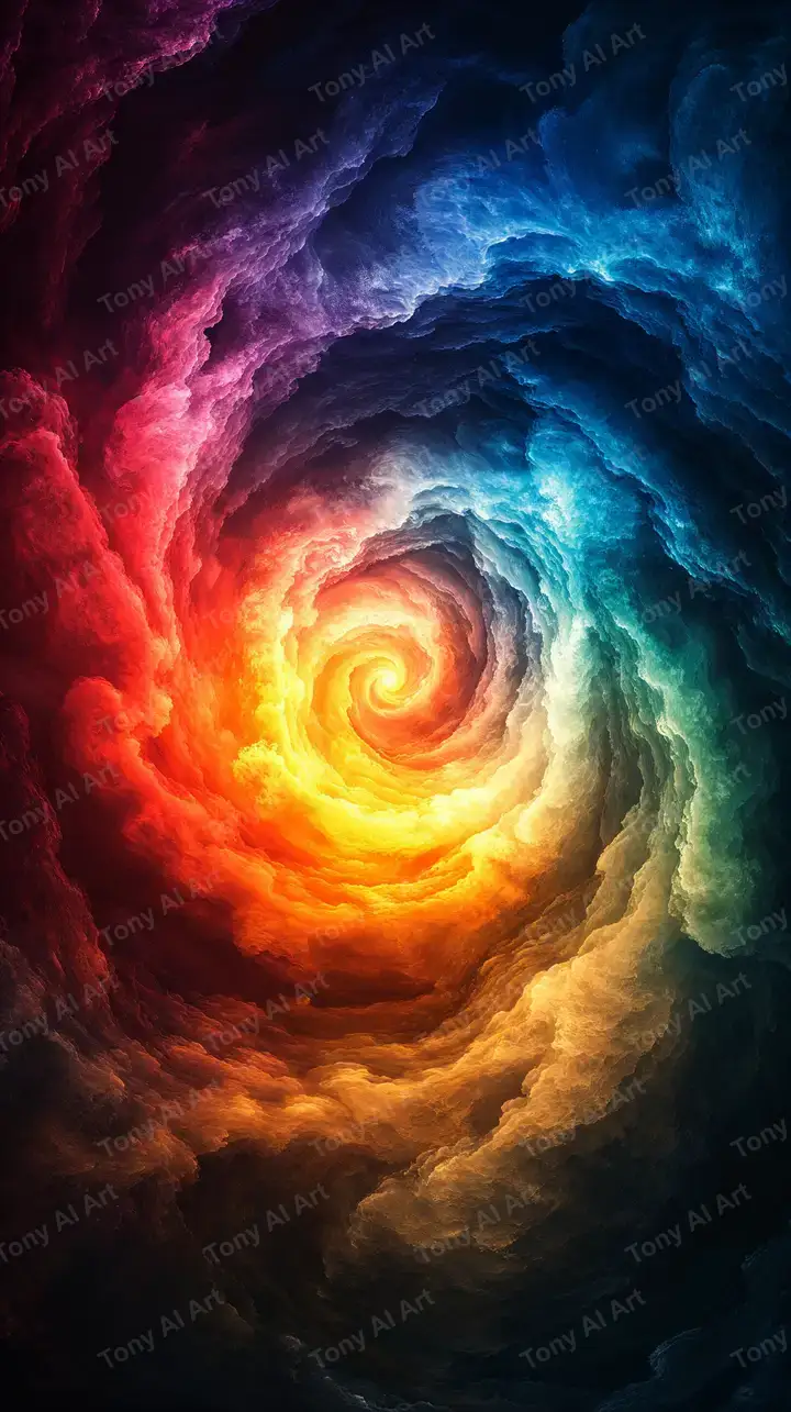 Xoáy Vũ Trụ Neon - Hình Nền AI Art 4K