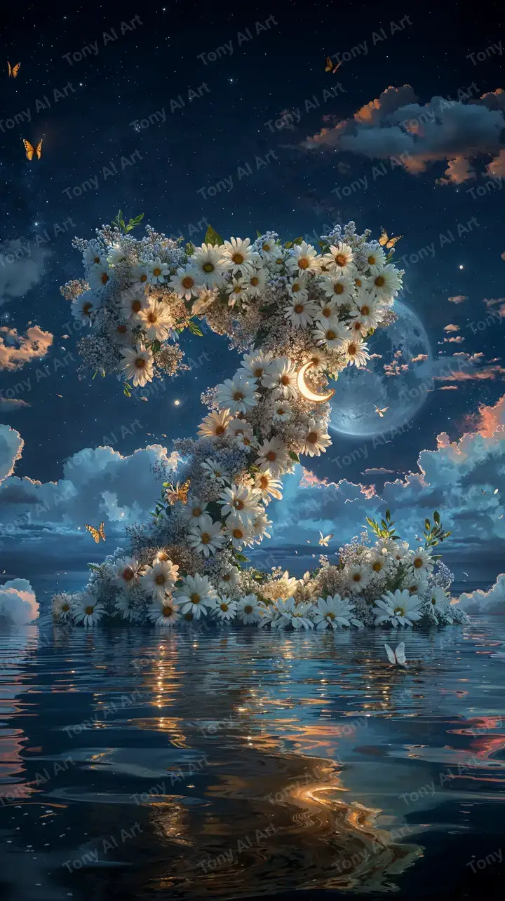 Cây Phong Thủy Cosmic - Hình Nền AI Art Tâm Linh Đêm Trăng