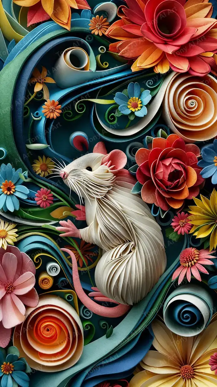 Chim Trắng Hoa Neon — Nghệ Thuật 3D Siêu Thực AI 4K