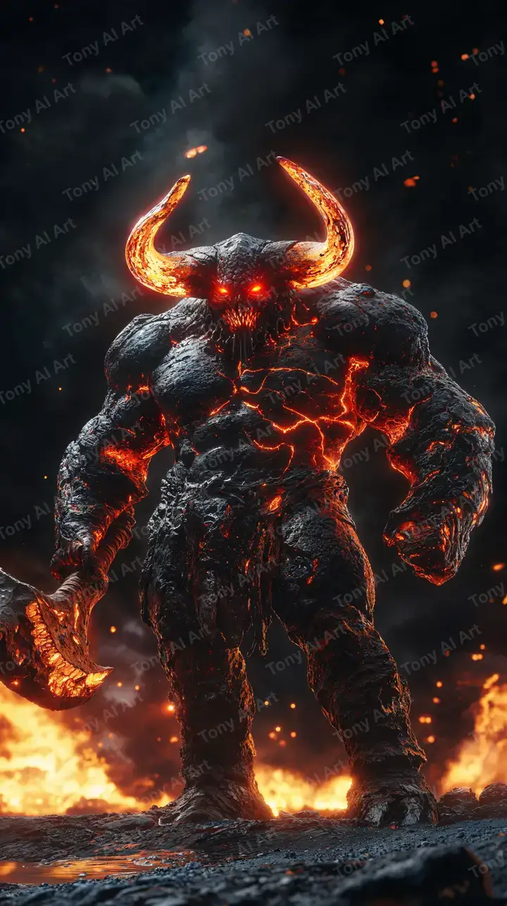 Quỷ Lửa Địa Ngục - Hình Nền AI Art 4K Dark Fantasy