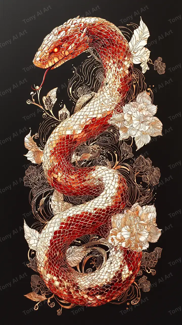 Rồng Đỏ Phong Thủy - Hình Nền AI Art 4K Trang Trí