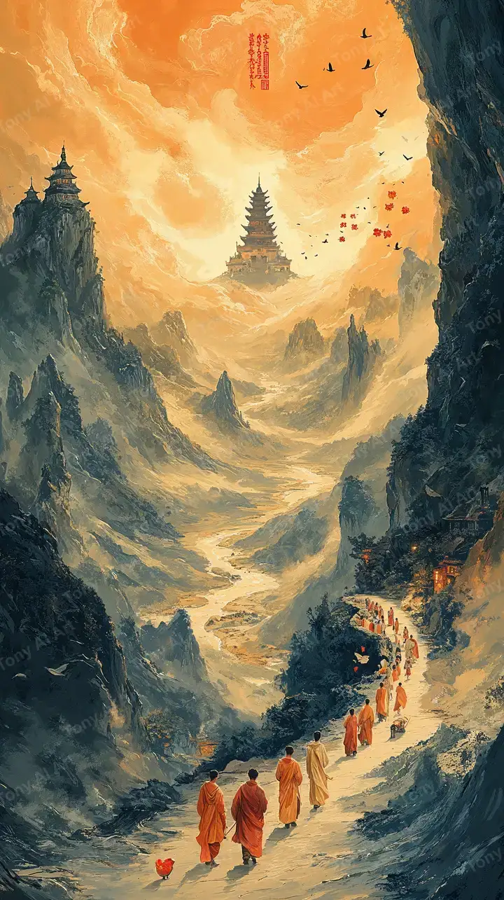 Tháp Phật Trên Núi Cao - Hành Trình Tâm Linh AI Art 4K