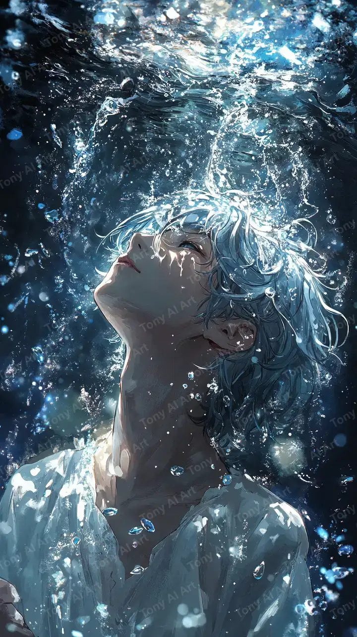 Cô Gái Xanh Cosmic - Neon Digital Art Hình Nền 4K