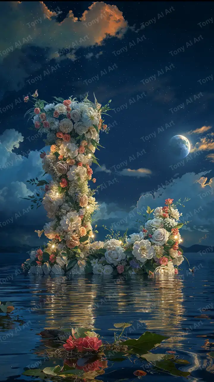 Hoa Hồng Rực Rỡ Dưới Trăng Đêm - Hình Nền AI Art Siêu Thực 4K