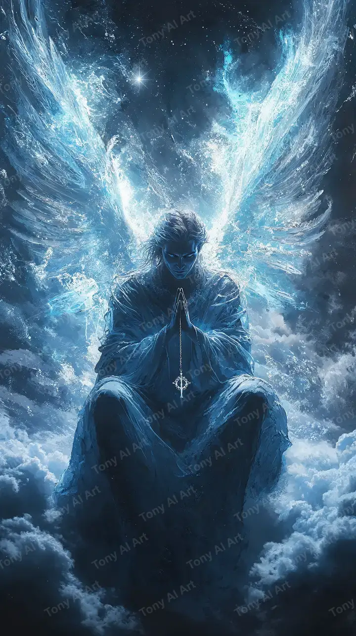 Thiên Thần Cosmic Neon - Hình Nền AI Art Tâm Linh 4K